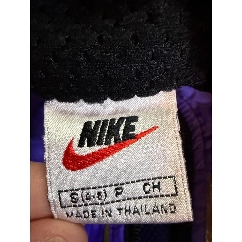 Nike Womens Windbreaker Jacket Purple Light Blue Black Sportswear Zip Up - Picture 10 of 11